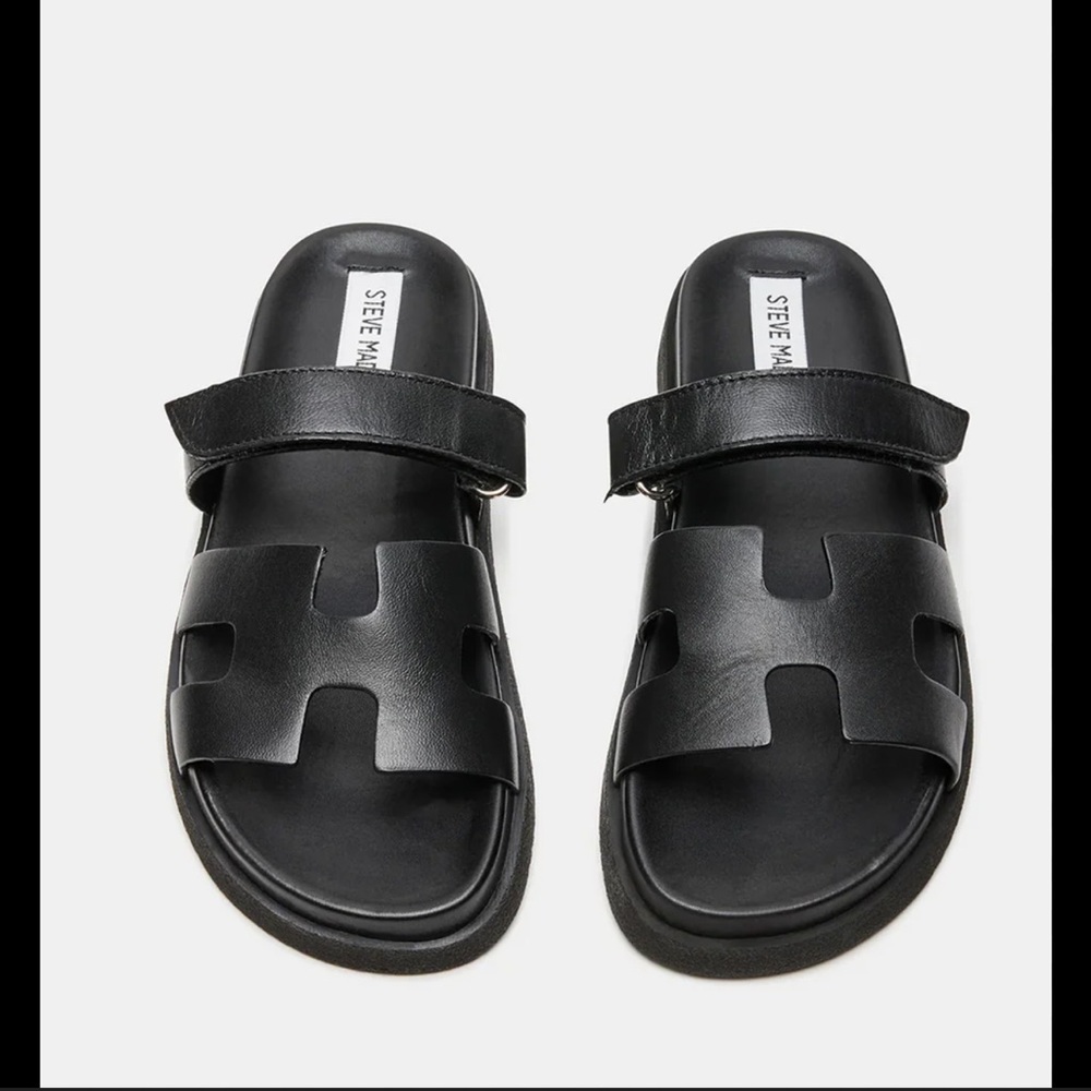 Steve Madden Black Slide Sandals